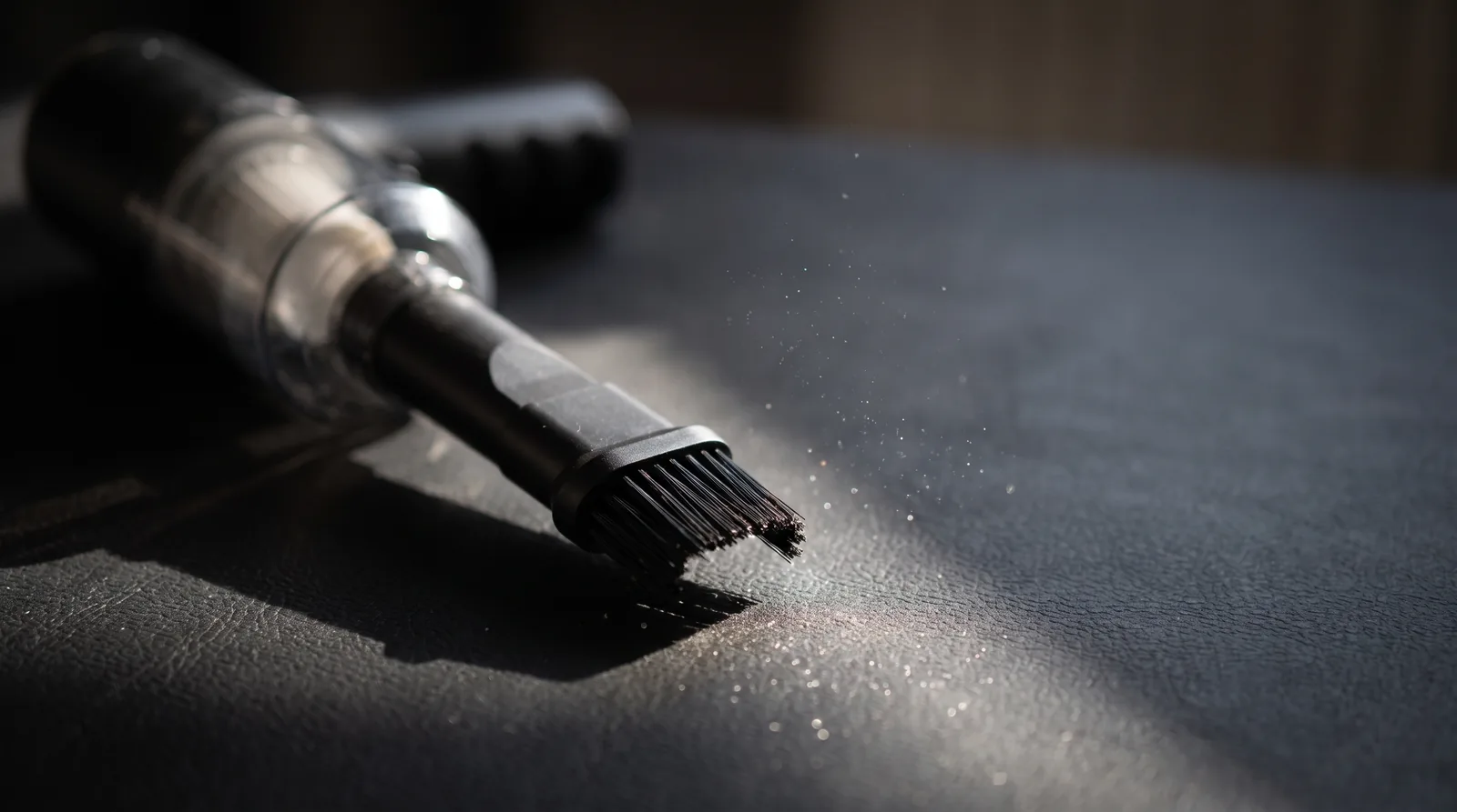 Close-up of the vacuum nozzle